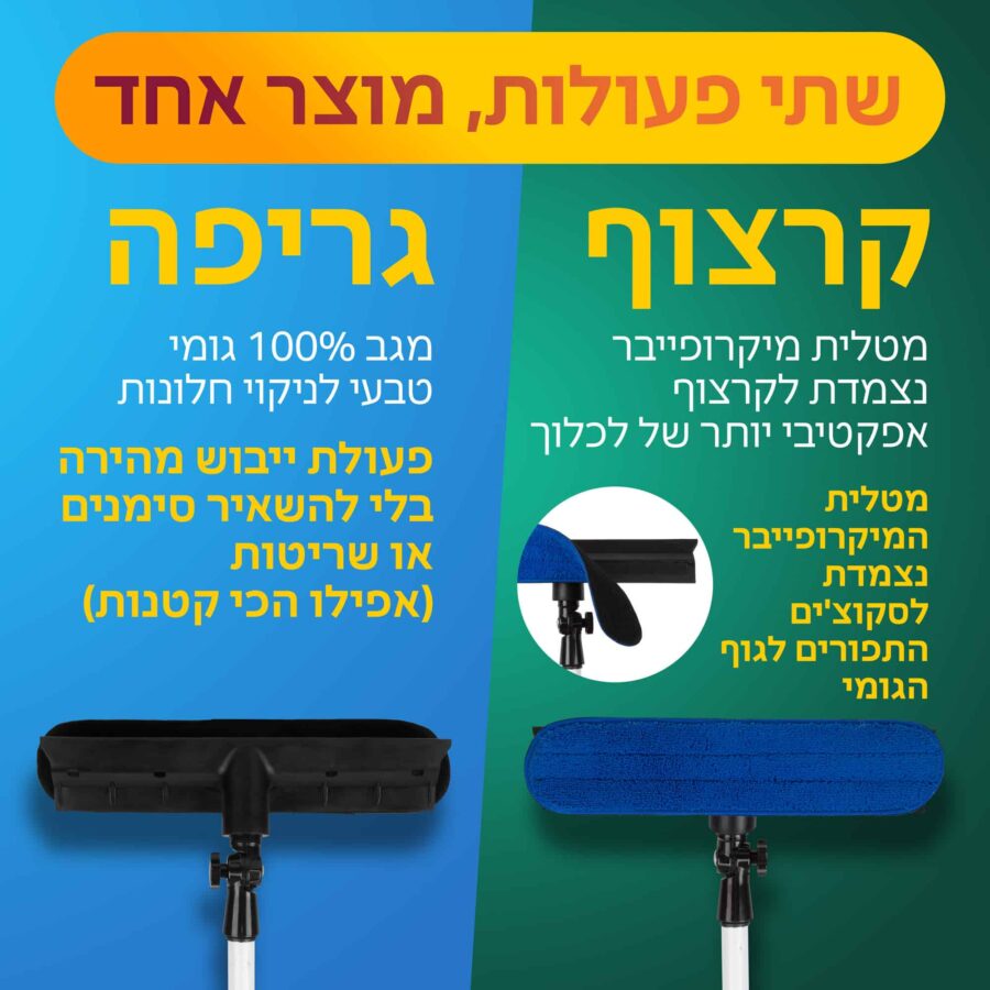 מגב חלונות גבוהים גומי2